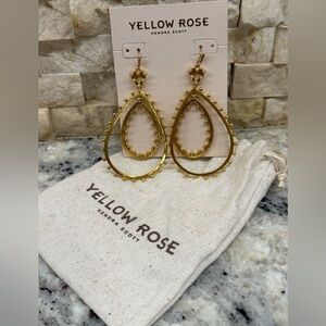 Kendra Scott Yellow Rose Rumor Vintage Gold Earrings